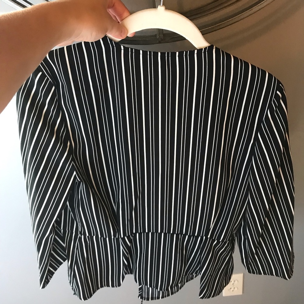 Black and White striped blouse